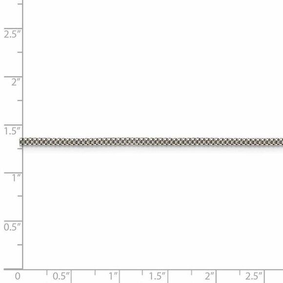 2mm, Sterling Silver Fancy Round Box Chain Necklace, 18 Inch